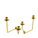 2 Metal 2 arm Geometric Taper Candle Holders with V-Shaped Base - Gold IRON_CAND_TP007_GOLD