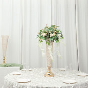 2 Metal 28" tall Trumpet Vases with Acrylic Crystal Beads Table Centerpieces