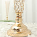 2 Metal 28" tall Trumpet Vases with Acrylic Crystal Beads Table Centerpieces