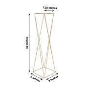 2 Metal 32" Crisscross Geometric Flower Stands Pedestals Centerpieces - Gold IRON_STND15_32_GOLD