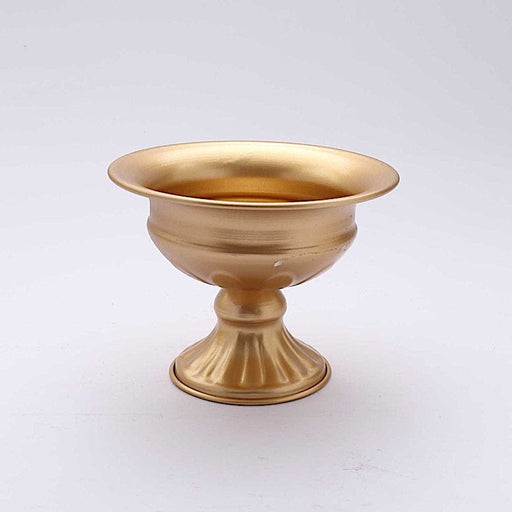 2 Metal 4" Wine Goblet Style Mini Compote Vases Flower Pots - Gold VASE_PB004_6_GOLD