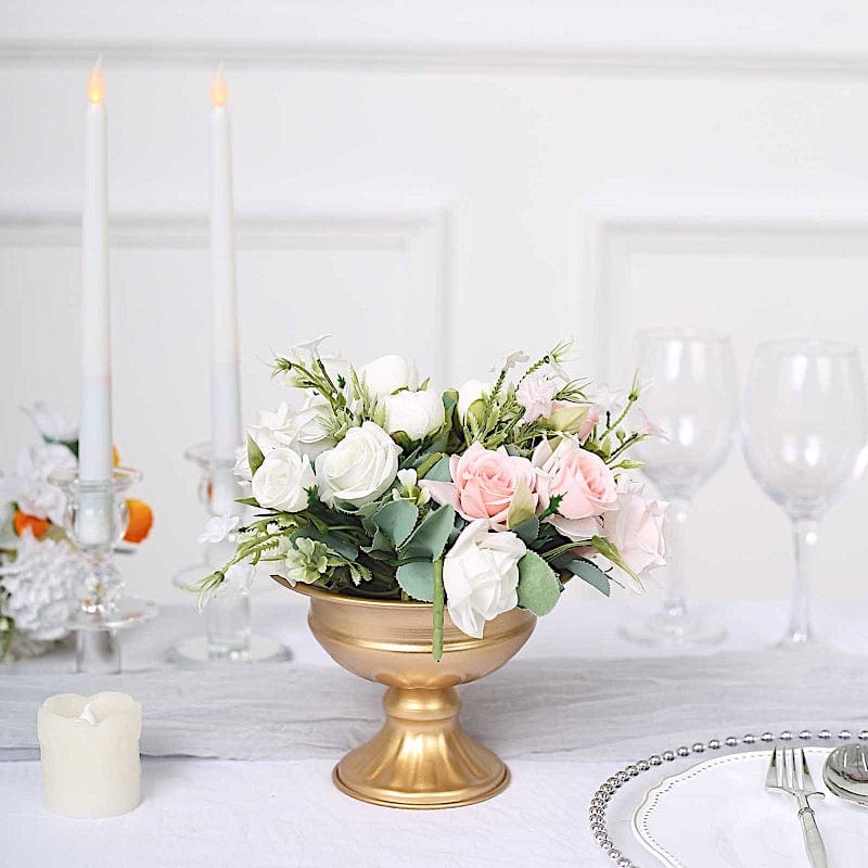 2 Metal 4" Wine Goblet Style Mini Compote Vases Flower Pots - Gold VASE_PB004_6_GOLD