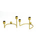 2 Metal Geometric Taper Candle Holders with Horseshoe Base - Gold IRON_CAND_TP005_GOLD