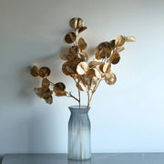 2 Metallic 27" Artificial Eucalyptus Leaf Branches Faux Foliage Stems - Gold ARTI_METLIC11_GOLD
