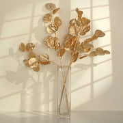 2 Metallic 27" Artificial Eucalyptus Leaf Branches Faux Foliage Stems - Gold ARTI_METLIC11_GOLD