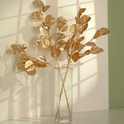 2 Metallic 27" Artificial Eucalyptus Leaf Branches Faux Foliage Stems - Gold ARTI_METLIC11_GOLD