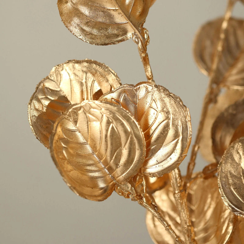 2 Metallic 27" Artificial Eucalyptus Leaf Branches Faux Foliage Stems - Gold ARTI_METLIC11_GOLD