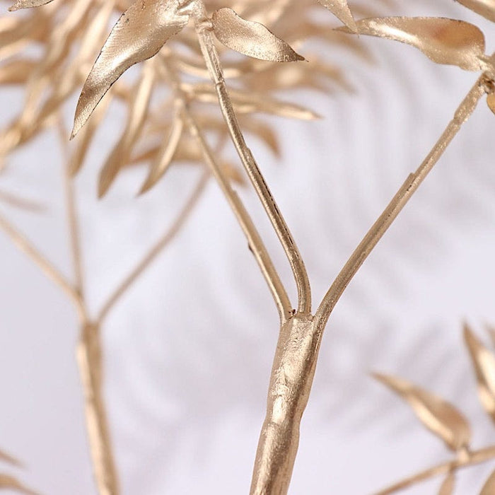 2 Metallic 30" Artificial Fern Leaves Tropical Plant Stems - Gold ARTI_METLIC16_GOLD