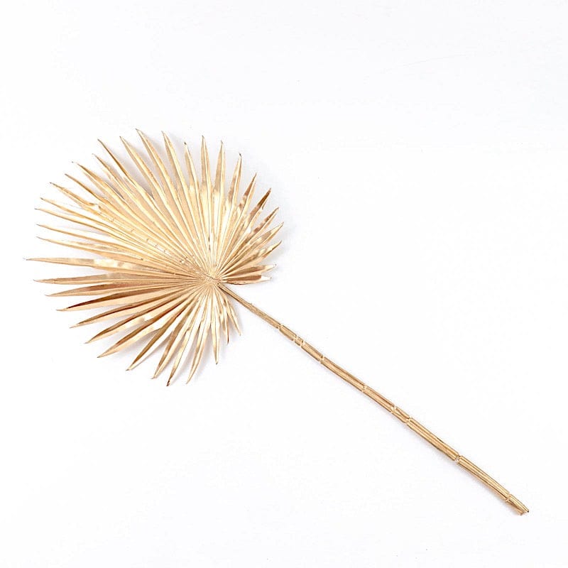 2 Metallic 35" Artificial Palm Leaves Tropical Plant Stems - Gold ARTI_METLIC14_M_GOLD