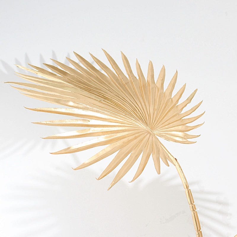 2 Metallic 35" Artificial Palm Leaves Tropical Plant Stems - Gold ARTI_METLIC14_M_GOLD