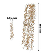 2 Metallic 41" Artificial Ivy Leaf Garlands Faux Foliage Vines - Gold ARTI_METLIC10_GOLD