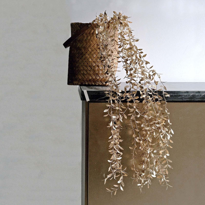 2 Metallic 41" Artificial Ivy Leaf Garlands Faux Foliage Vines - Gold ARTI_METLIC10_GOLD