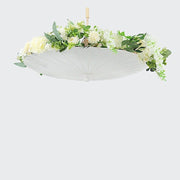 2 Paper Umbrellas 32" Decorative Parasol Wedding Favors - White and Natural UMB_PAP01_32_WHT