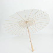 2 Paper Umbrellas 32" Decorative Parasol Wedding Favors - White and Natural UMB_PAP01_32_WHT
