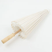 2 Paper Umbrellas 32" Decorative Parasol Wedding Favors - White and Natural UMB_PAP01_32_WHT