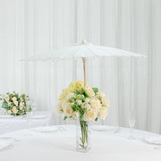 2 Paper Umbrellas 32" Decorative Parasol Wedding Favors - White and Natural UMB_PAP01_32_WHT