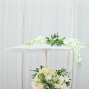 2 Paper Umbrellas 32" Decorative Parasol Wedding Favors - White and Natural UMB_PAP01_32_WHT