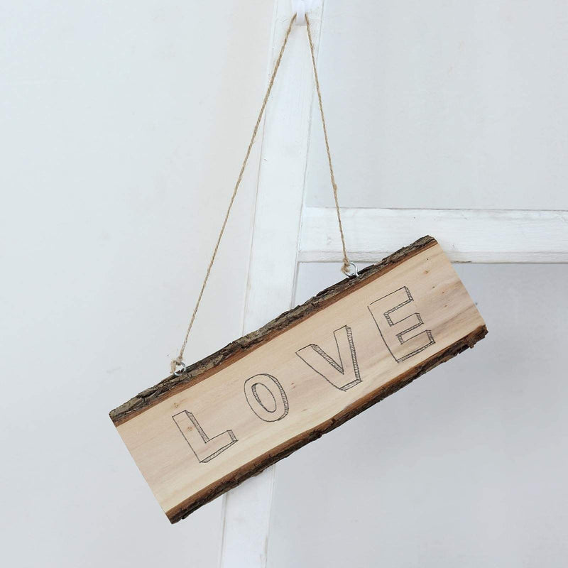 2 pcs 10.5" long Rectangular Natural Wood Plaques Hanging Signs - Brown WOD_SLCREC003_11x4