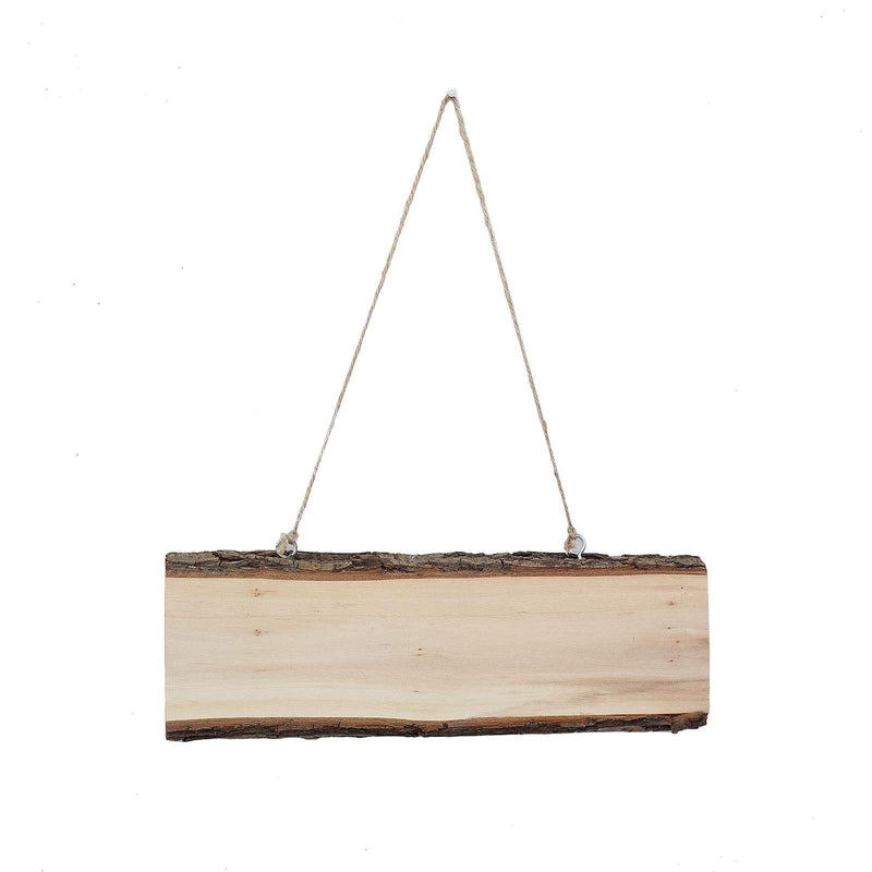 2 pcs 10.5" long Rectangular Natural Wood Plaques Hanging Signs - Brown WOD_SLCREC003_11x4