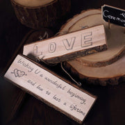 2 pcs 10.5" long Rectangular Natural Wood Plaques Hanging Signs - Brown WOD_SLCREC003_11x4