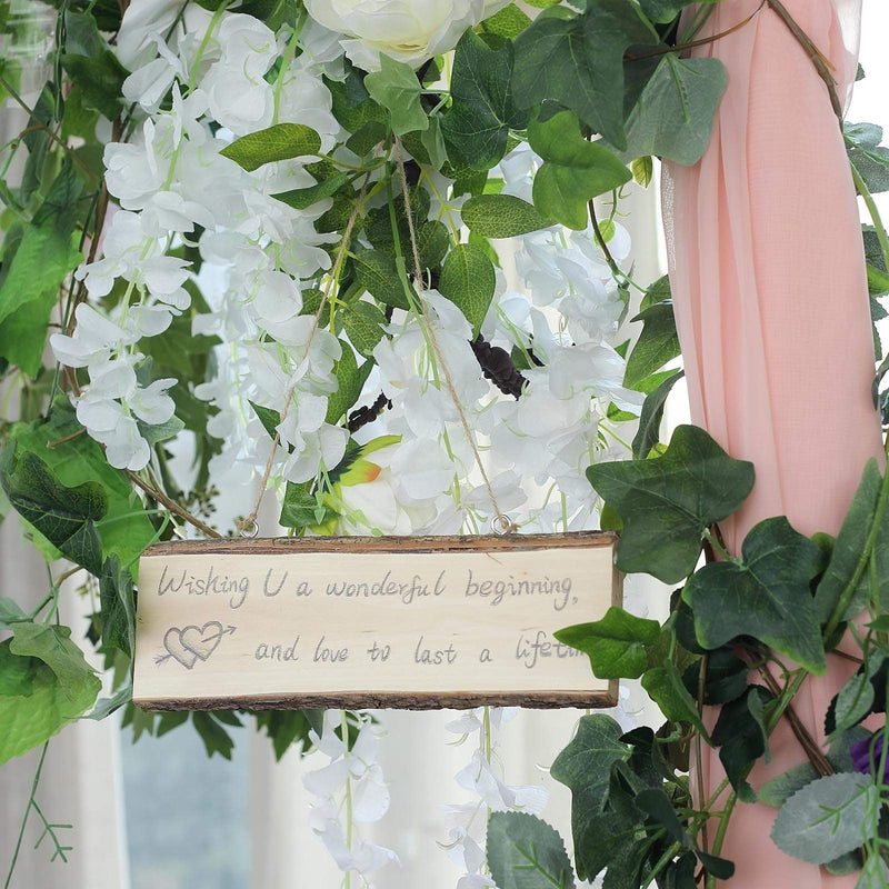 2 pcs 10.5" long Rectangular Natural Wood Plaques Hanging Signs - Brown WOD_SLCREC003_11x4