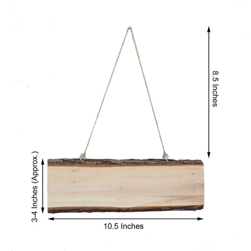 2 pcs 10.5" long Rectangular Natural Wood Plaques Hanging Signs - Brown WOD_SLCREC003_11x4
