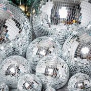 2 pcs 10" wide Glass Mirror Disco Balls Ornaments