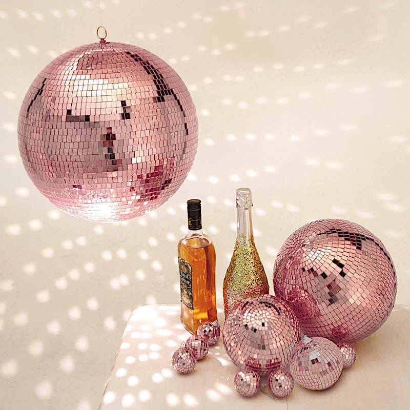2 pcs 10" wide Glass Mirror Disco Balls Ornaments
