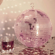 2 pcs 10" wide Glass Mirror Disco Balls Ornaments