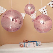 2 pcs 10" wide Glass Mirror Disco Balls Ornaments