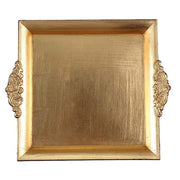 2 pcs 10"x10" Square with Embossed Rim Charger Plates - Gold CHRG_TRAY001_12_GOLD