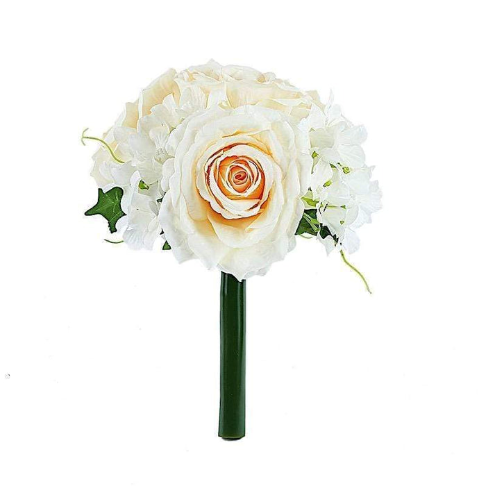 2 pcs 11" tall Silk Rose and Hydrangea Flowers Bouquets ARTI_RS003_CRM