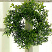2 pcs 12" Artificial Leaves Wreath Candle Rings - Green ARTI_RING_GRN_002