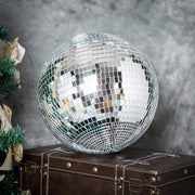 2 pcs 12" Extra Wide Glass Mirror Disco Balls Ornaments - Silver FOAM_BALL_MIR_12