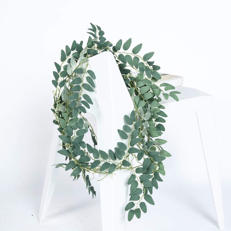 2 pcs 12 ft long Honey Locust Artificial Foliage Botanical Garlands - Light Green ARTI_GLND_G04