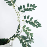 2 pcs 12 ft long Honey Locust Artificial Foliage Botanical Garlands - Light Green ARTI_GLND_G04