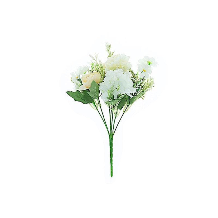 2 pcs 12" tall Assorted Silk Artificial Flowers Bouquets ARTI_BOUQ_PEO09_IVR