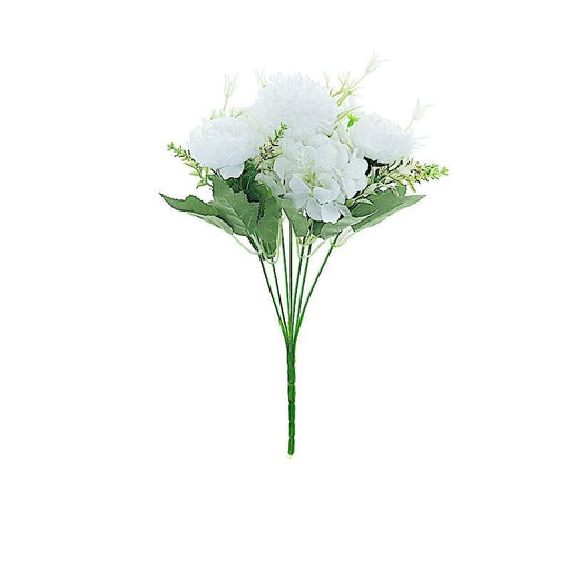2 pcs 12" tall Assorted Silk Artificial Flowers Bouquets ARTI_BOUQ_PEO09_WHT