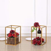 2 pcs 12" tall Geometric Metal Stands Wedding Flower Vase Holders