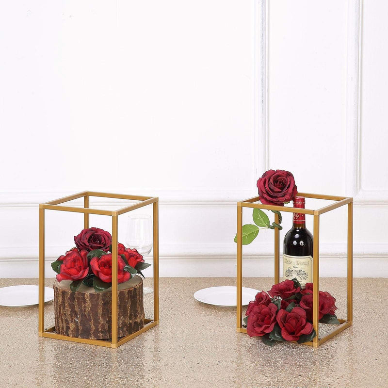 2 pcs 12" tall Geometric Metal Stands Wedding Flower Vase Holders