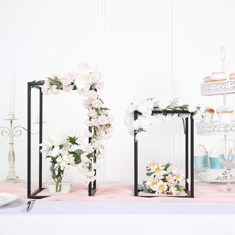 2 pcs 12" tall Geometric Metal Stands Wedding Flower Vase Holders