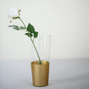 2 pcs 12" tall Glass Cylinder Vases - Clear with Gold Spray VASE_A40_12_GOLD