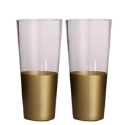 2 pcs 12" tall Glass Cylinder Vases - Clear with Gold Spray VASE_A40_12_GOLD