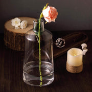 2 pcs 12" tall Tapered Neck Glass Vases Centerpieces - Clear VASE_A28_12