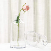 2 pcs 12" tall Tapered Neck Glass Vases Centerpieces - Clear VASE_A28_12