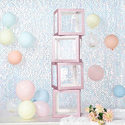 2 pcs 12" Transparent Balloon Boxes with Glittered Trim