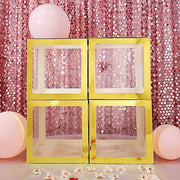 2 pcs 12" Transparent Balloon Boxes with Glittered Trim