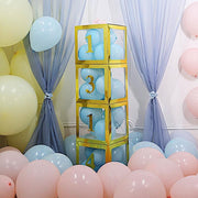2 pcs 12" Transparent Balloon Boxes with Glittered Trim