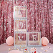 2 pcs 12" Transparent Balloon Boxes with Glittered Trim