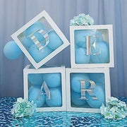 2 pcs 12" Transparent Balloon Boxes with Glittered Trim